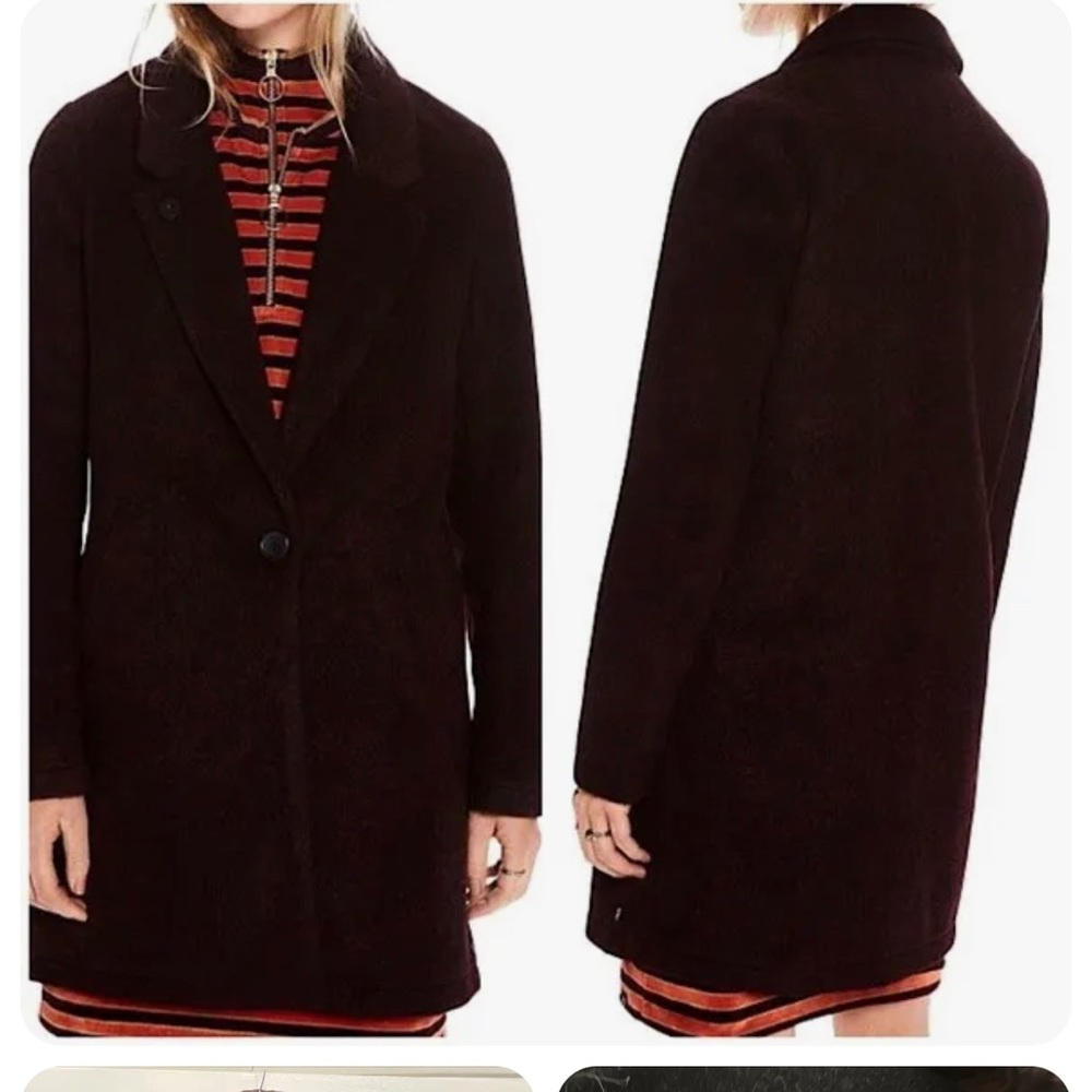 Scotch & Soda Bonded Wool Blend Coat Womens Size S Maroon NWOT